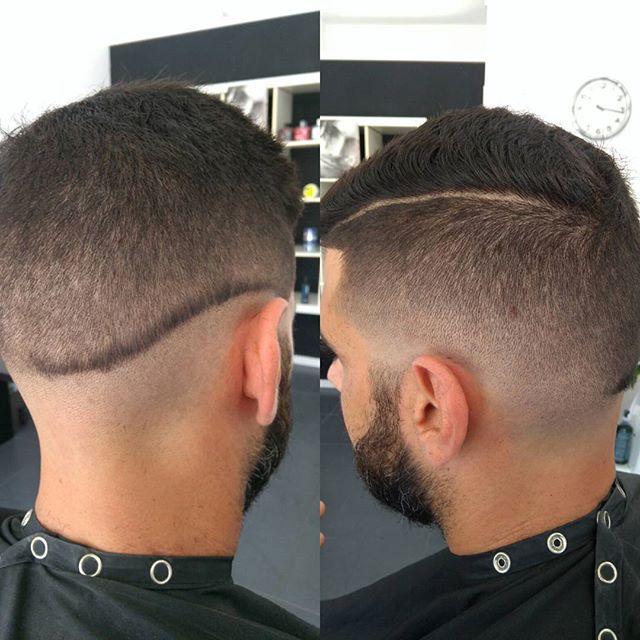Skin fade with beard lineup — barber shop Cyprus